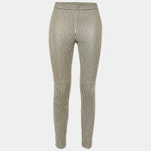 Chloe Monochrome Striped Leather Pants S