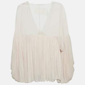Chloe Light Powder Pink Silk Crepe Flounce M