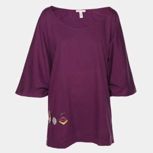 Chloe Purple Cotton T-Shirt L