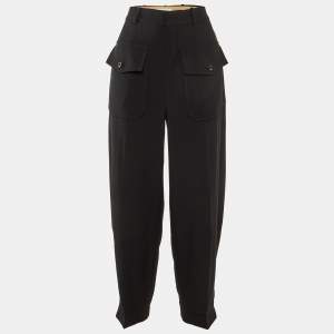 Chloé Black Crepe Pocket Detail Tapered Trousers S