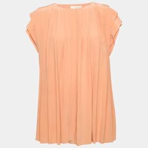Chloé Pink Silk Pleated Top M
