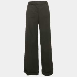 Chloé Black Wool Wide Leg Trousers L