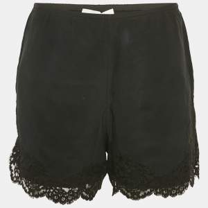 Chloé Black Silk Lace Trimmed Shorts S
