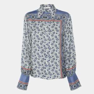 Chloé Multicolor Printed Silk Button Front Shirt S
