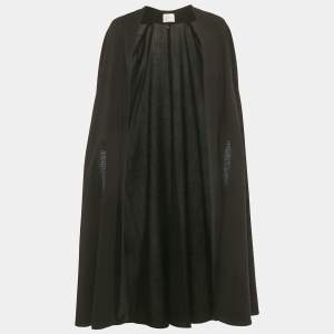 Pre Owned Chloe Black Crepe Open Front Cape M