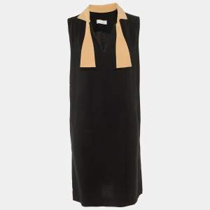 Pre Owned Chloe Black Crepe Neck Tie Detail Short Dress M