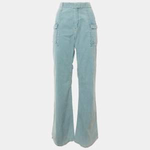 مملوكة مسبقًا بنطلون كلوي كارغو كوردروي أزرق مقاس متوسط