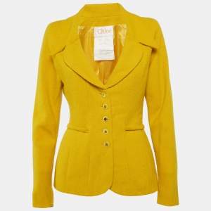 مملوكة مسبقًا Chloe Vintage Yellow Lurex Wool Blazer M