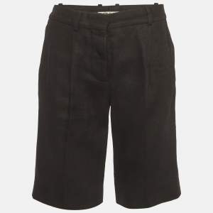 Pre Owned Chloe Black Linen Tailored Shorts S