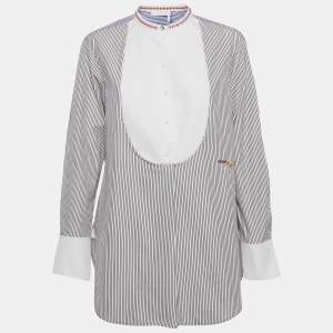 Pre Owned Chloe Black/White Striped Cotton Tunic M