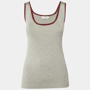 مملوكة مسبقًا Chloé Grey Knit Tank Top M