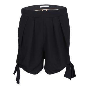 Pre Owned Chloe Black High Waist Tie Detail Shorts S