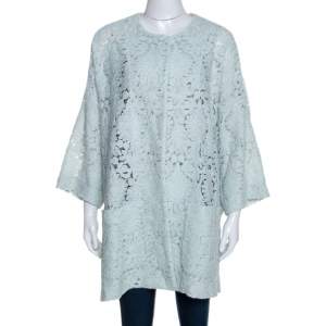 Chloe Mint Green Guipure Lace Oversized Coat S 