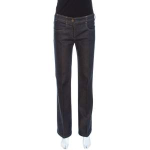 Chloe Dark Navy Denim Embellished Pocket Detail Wide Leg Jeans S