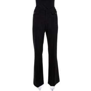 Chloé Black Stretch Wool Flared Trousers M