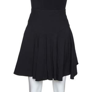 Chloe Black Crepe Asymmetric Hem Detail Flounce Mini Skirt M