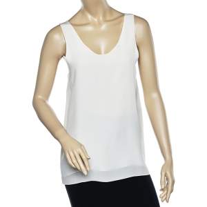 Pre Owned Chloe Milk White Silk Tank Top S