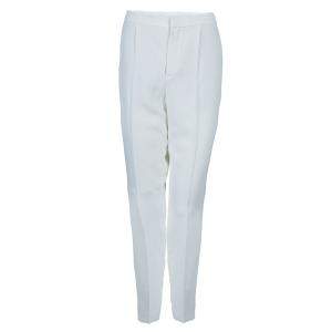 Pre Owned Chloe Off White Tailored Trousers M