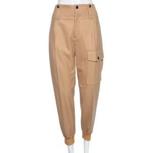Pre Owned Chloe Beige Wool Patch Pocket Detail Pants M