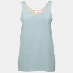 Pre Owned Chloe Blue Silk Sleeveless Top S