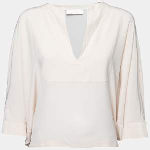 Pre Owned Chloe Light Beige Silk Blouse L