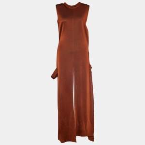 Chloé Crimson Brown Knit Slit Detail Maxi Vest S