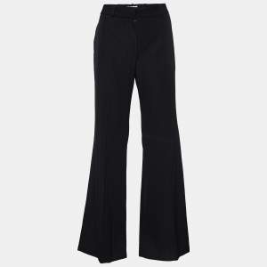 Chloe Black Wool Striped Flared Trousers S