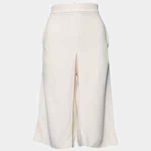 Pre Owned Chloe Cream Crepe High Waist Culottes S