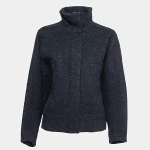 Chloe Dark Blue Wool & Alpaca Zip-Up Jacket S