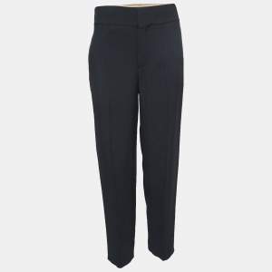 Pre Owned Chloe Black Crepe Straight Fit Pants M