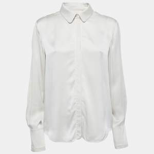 Chloe Grey Silk Button Front Shirt M