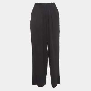 Chloe Black Crepe Pleated Trousers XS