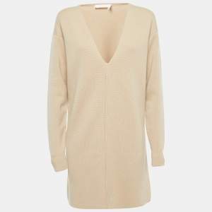 Chloé Light Brown Cashmere Sweater Mini Dress S