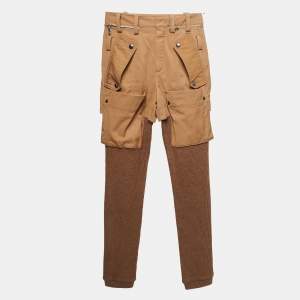 Chloe Brown Wool Pocket Detail Knit Trousers S