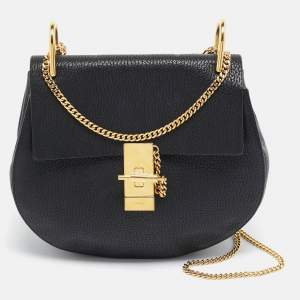 Chloe Black Leather Medium Drew Shoulder Bag