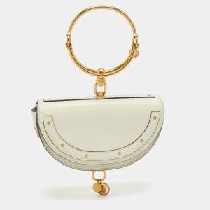 Chloe Off White Leather Nile Minaudiere Crossbody Bag