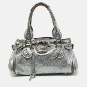 Chloe Silver Leather Paddington Satchel