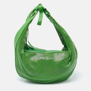 Chloe Green Metal Mesh and Leather Chainmail Hobo