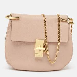 Chloe Pink Leather Medium Drew Shoulder Bag