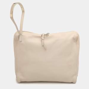 Chloe Beige Leather Bracelet Cosmetic Pouch
