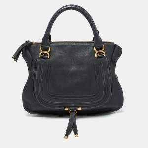 Chloe Black Leather Large Marcie Satchel