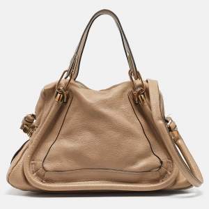 Chloe Beige Leather Medium Paraty Shoulder Bag