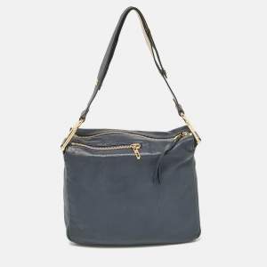 Chloe Navy Blue Leather Vanessa Shoulder Bag