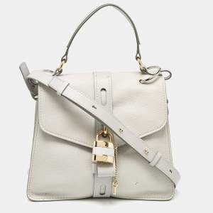 Chloe Two Tone Grey Leather Medium Aby Day Top Handle Bag