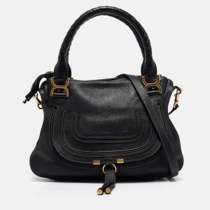 Chloe Black Leather Medium Marcie Shoulder Bag