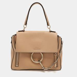 Chloe Beige Leather Small Faye Day Top Handle Bag