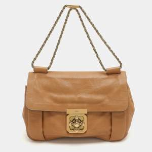  Chloe Brown Leather Medium Elsie Chain Shoulder Bag