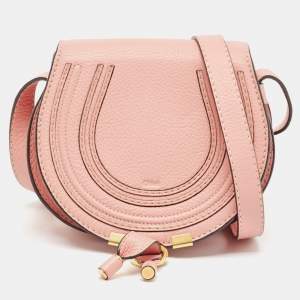 Chloe Light Pink Leather Mini Marcie Crossbody Bag