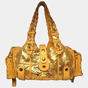Chloe Rose Gold Snakeskin Handbag