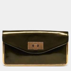 Chloe Green Patent Leather Sally Clutch